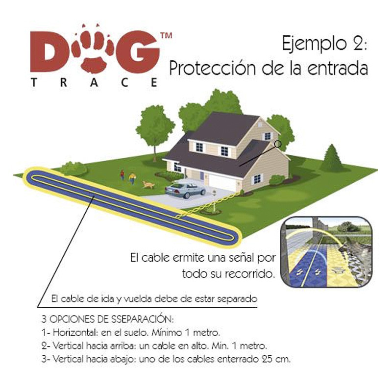 Valla Invisible D-Fence dogtrace dos perros, con collar sumergible, mejor  precio, comprar dogtrace d-fence barata