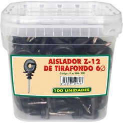 Aislador Z-12 Tirafondo 6 mm de diámetro-madera. Cubilete 100 unidades