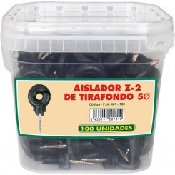 Aislador Z-2 Tirafondo 5 mm de diámetro-madera. Cubilete 100 unidades