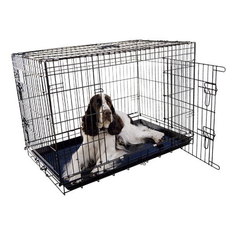 Disponible Articulación Efectivamente Jaula para perro plegable 78cm doble puerta alta resistencia, comprar jaula  perro mediano, venta jaula perro mediano
