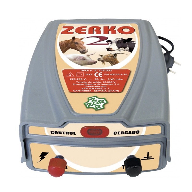 Pastor eléctrico Zerko-Red. 2 Julios de potencia 220v-230v , comprar pastor eléctrico facil instalación, venta pastor electrico animales de granja 