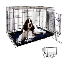 Jaula para perro 62cm Metálica Negra Plegable dos puertas