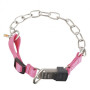 Hs Sprenger cierre Clik lock seguridad Nylon Rosa y eslabón metálico , collar para perros metalico rosa, collar perro cierre de seguridad